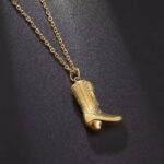 Gold Cowboy Boots Pendant Necklace for Women & Girls - Image 9