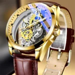 Men Watch Skeleton Automatic Quartz Watch Gold Skeleton Vintage Man Watch Mens Watches Top Brand Luxury - Image 7